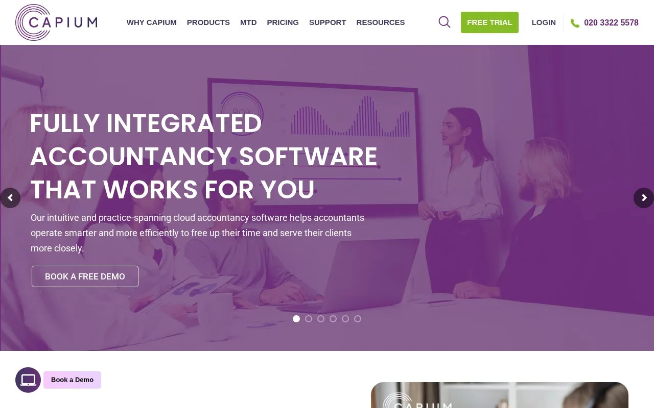 Screenshot of the Capium homepage