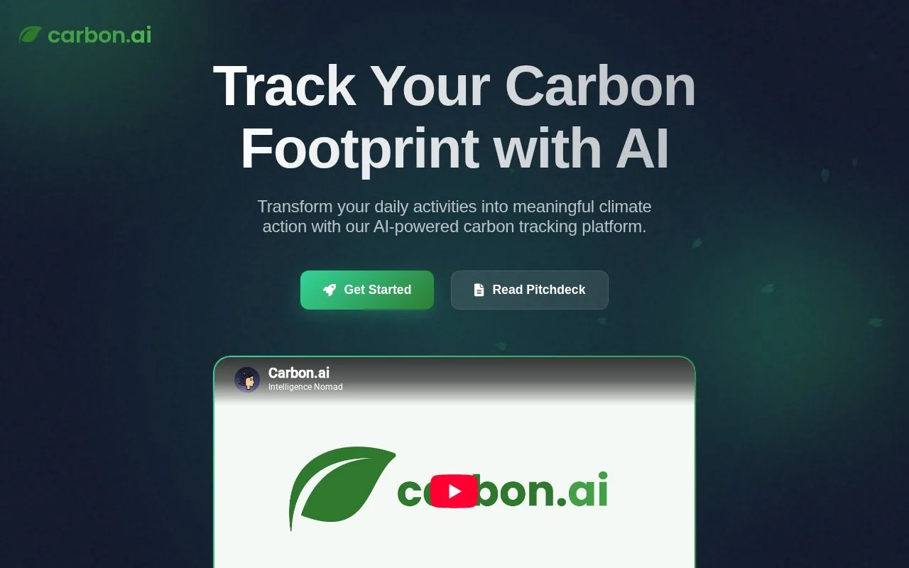 Screenshot of the Carbon.ai homepage