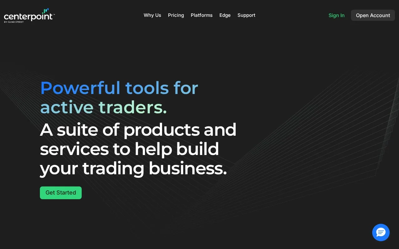 Screenshot of the CenterPoint Securities homepage
