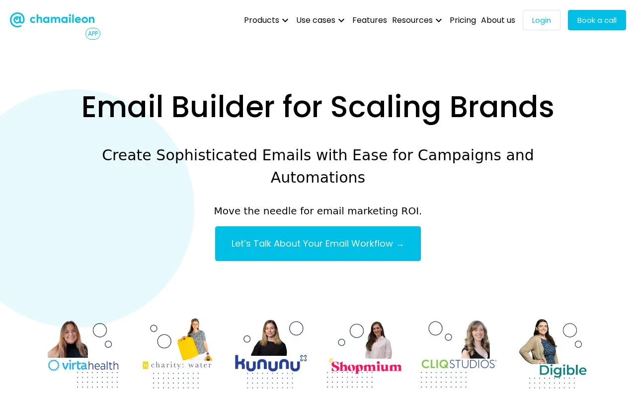 Screenshot of the Chamaileon homepage