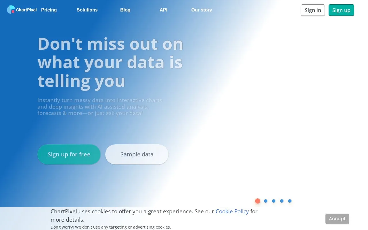 Screenshot of the ChartPixel homepage