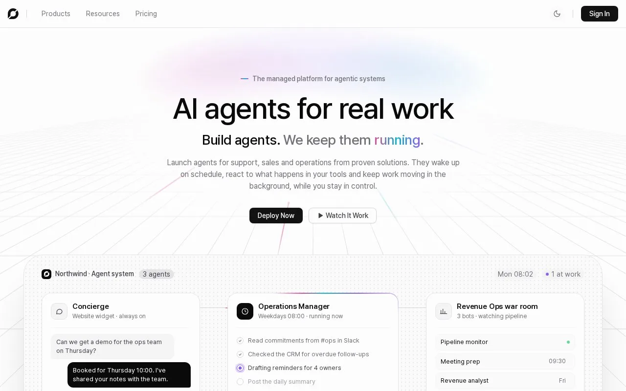 Screenshot of the ChatBotKit homepage