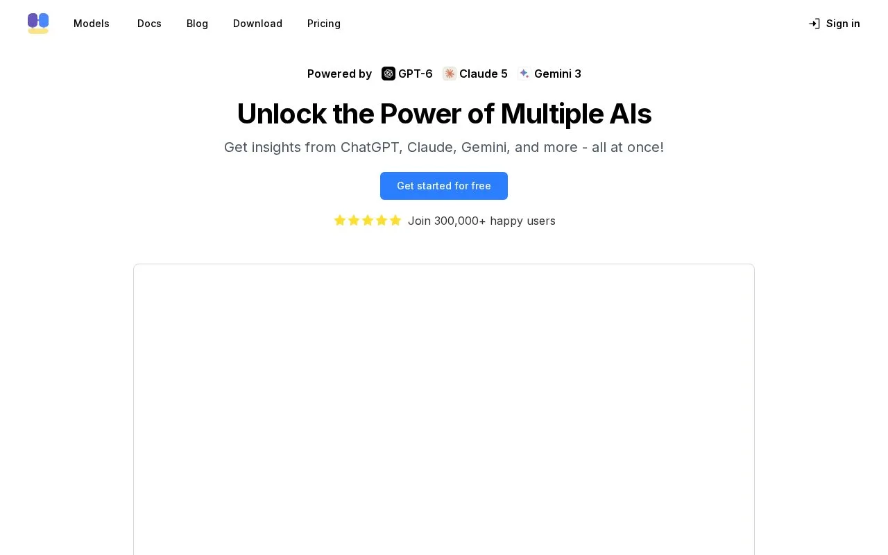Screenshot of the ChatHub homepage