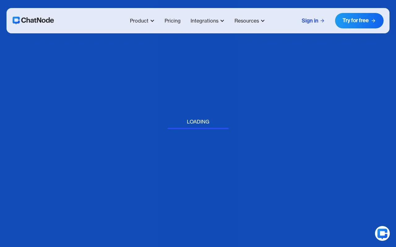 Screenshot of the ChatNode homepage