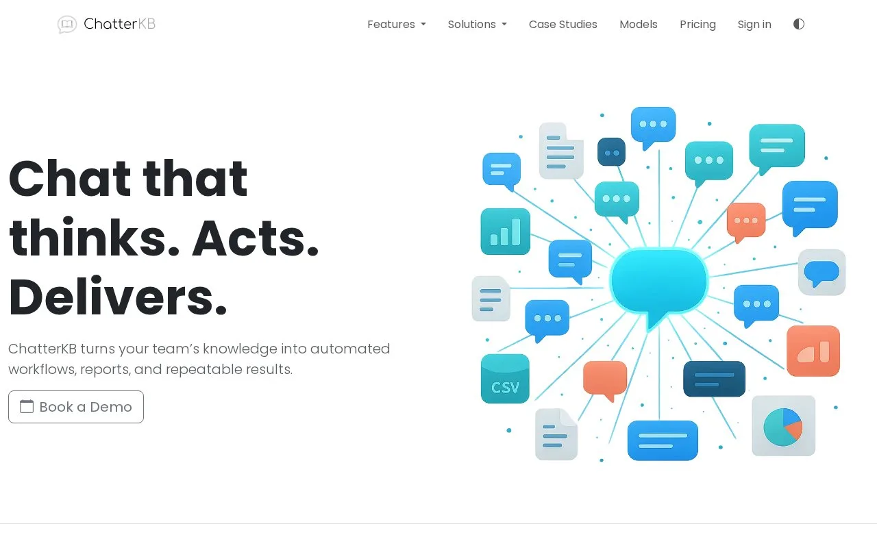 Screenshot of the ChatterKB homepage