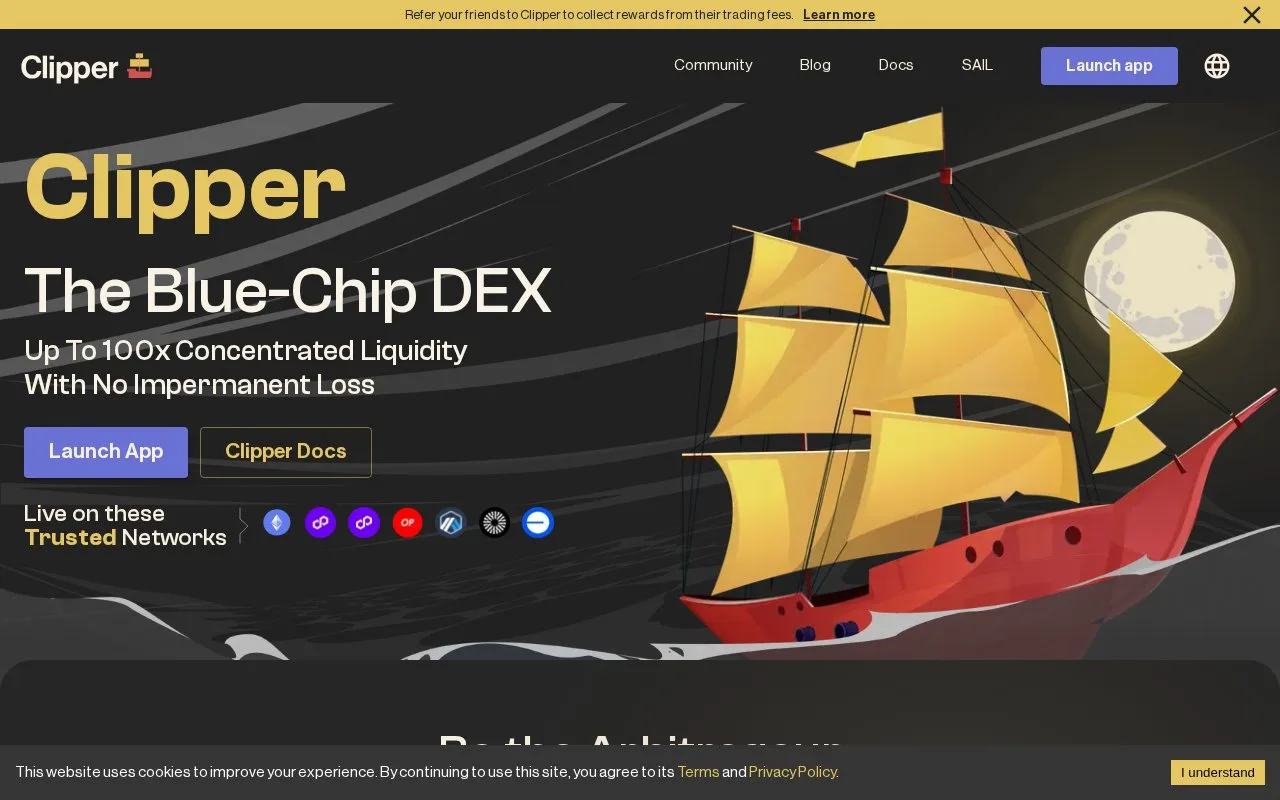 Screenshot of the Clipper homepage