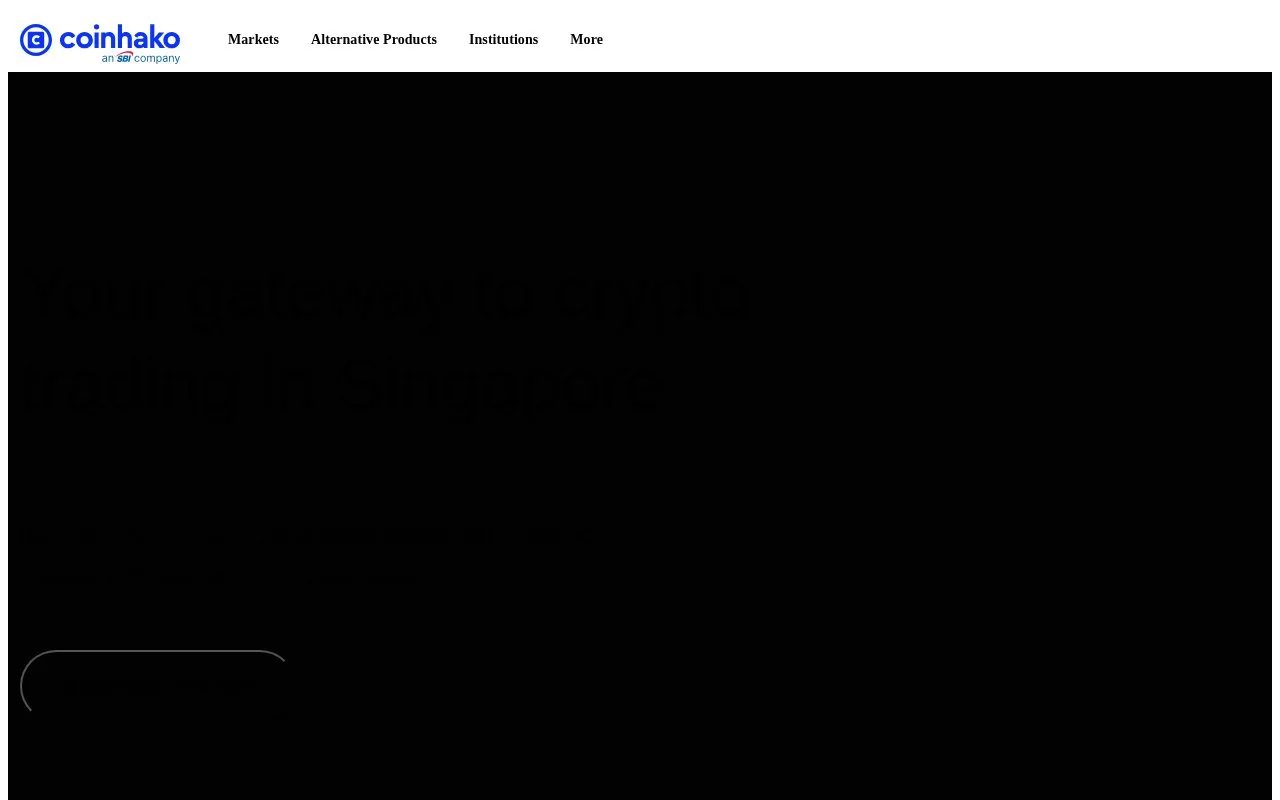 Screenshot of the Coinhako homepage