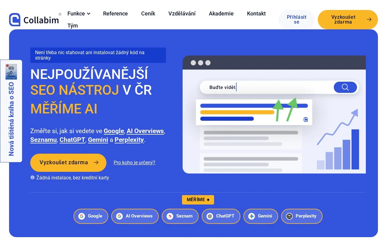 Screenshot of the Collabim homepage