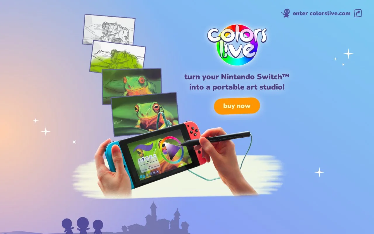 Screenshot of the Colors Live homepage