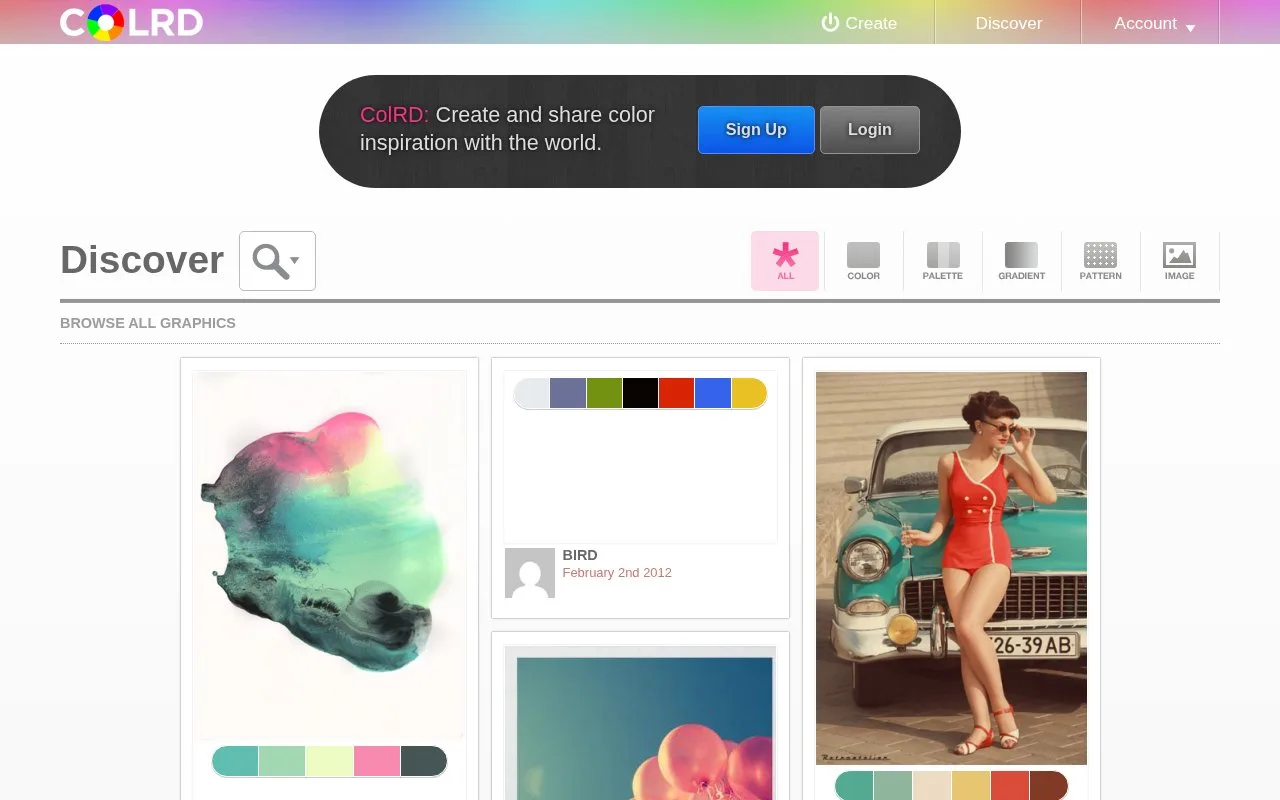 Screenshot of the ColRD homepage