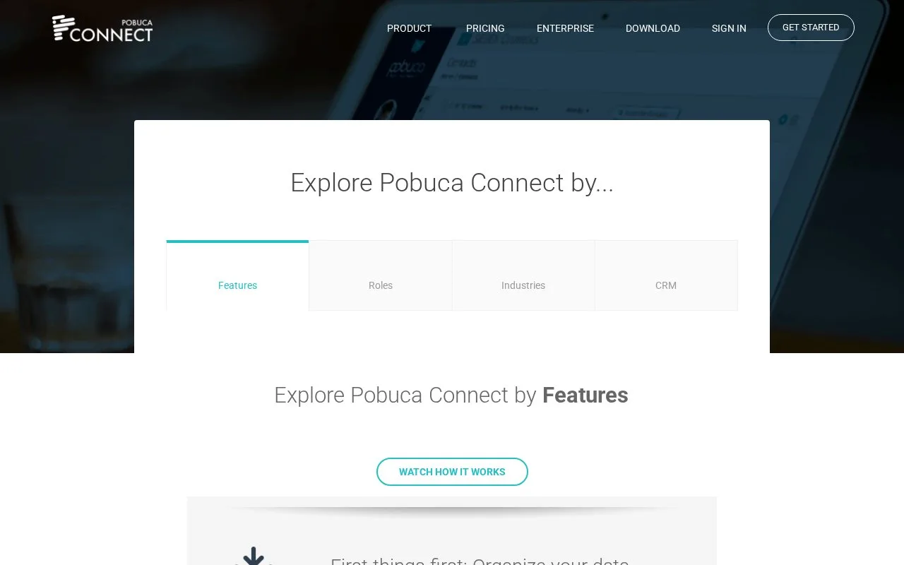 Screenshot of the Pobuca Connect homepage