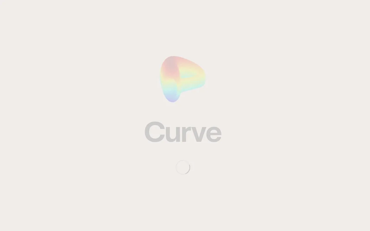 Screenshot of the Curve homepage
