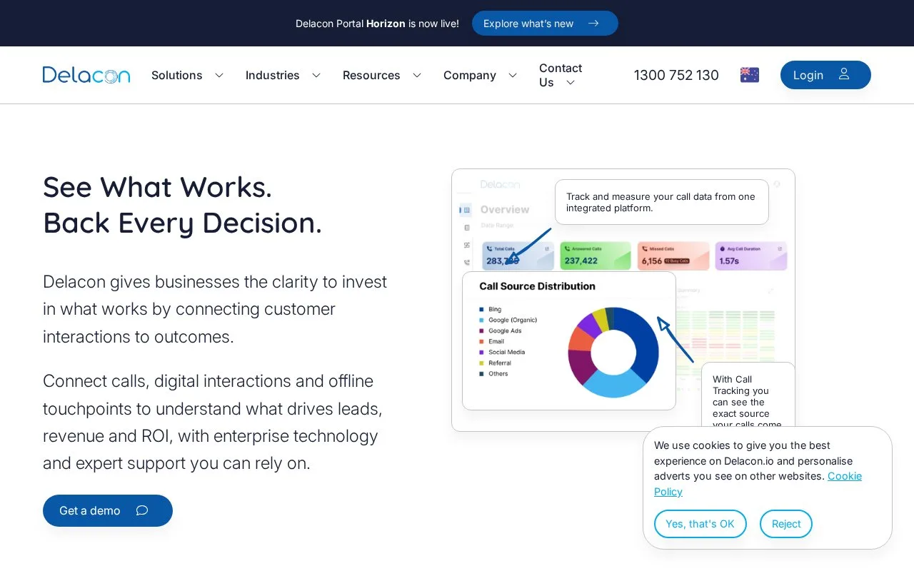Screenshot of the Delacon homepage