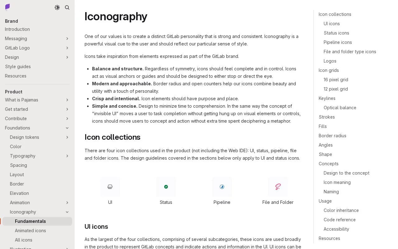 Screenshot of the GitLab SVGs homepage