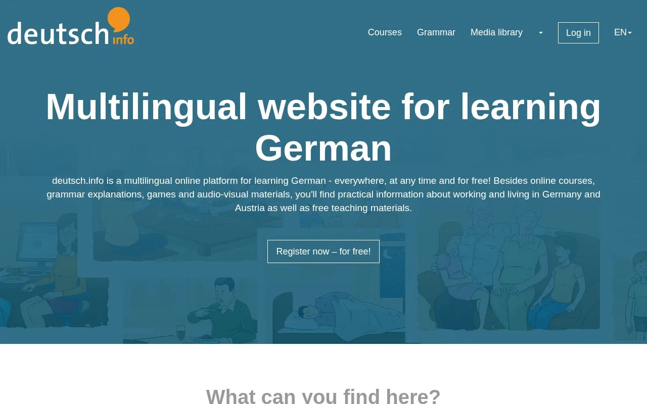 Screenshot of the deutsch.info homepage