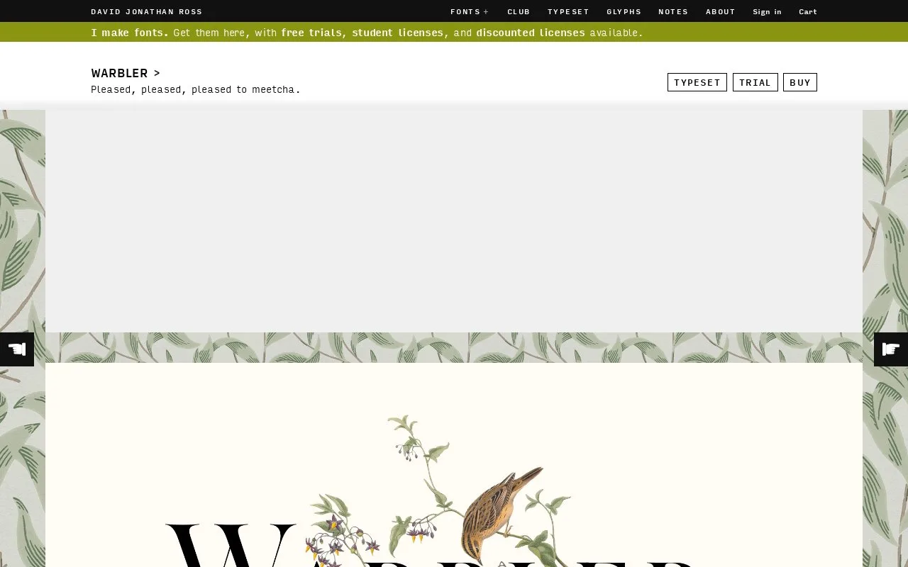 Screenshot of the DJR homepage