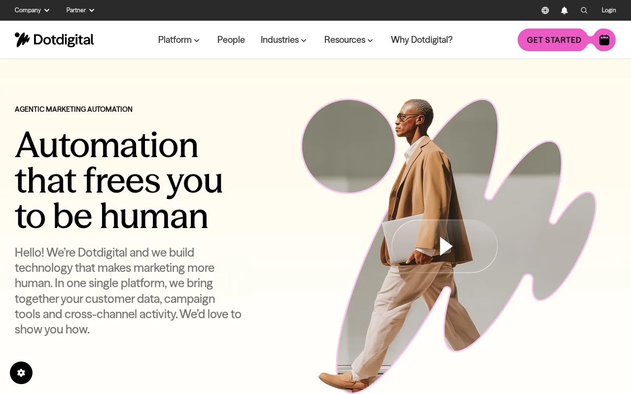 Screenshot of the Dotdigital homepage