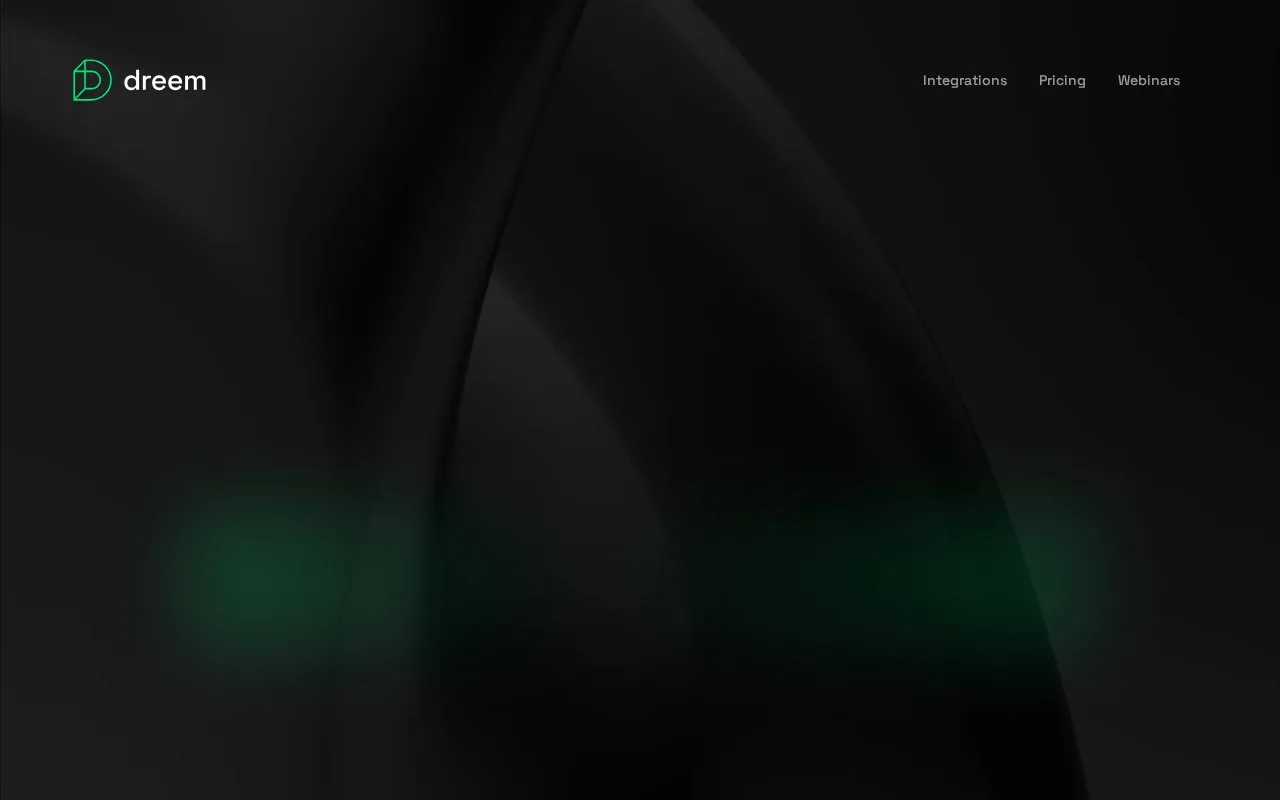 Screenshot of the Dreem homepage
