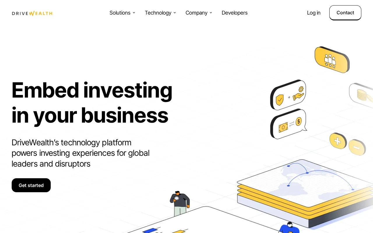 Screenshot of the DriveWealth homepage