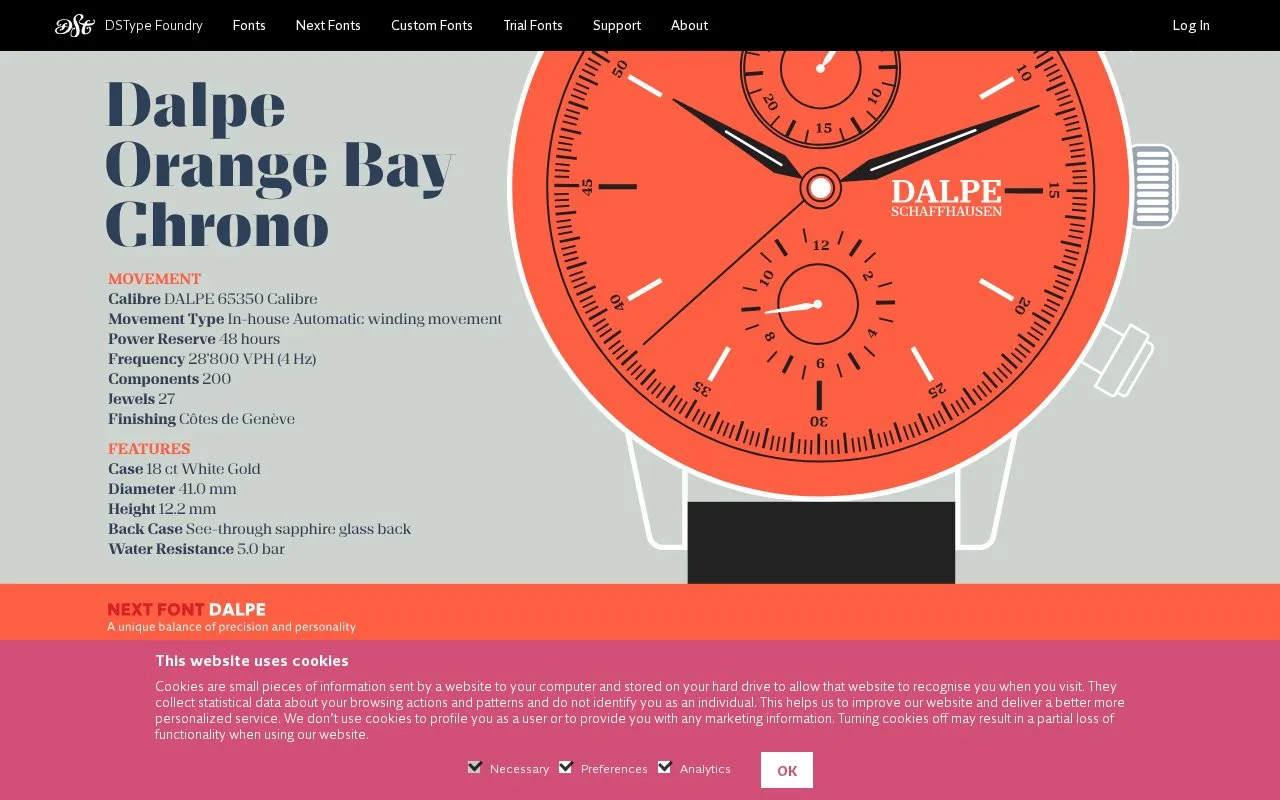Screenshot of the DSType homepage