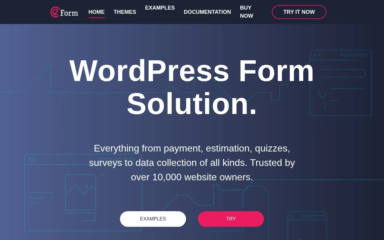 Screenshot of the eForm homepage