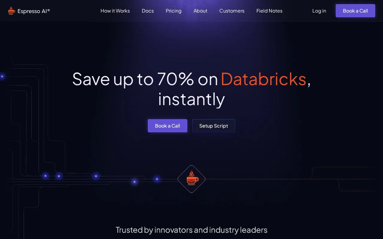 Screenshot of the Espresso AI homepage