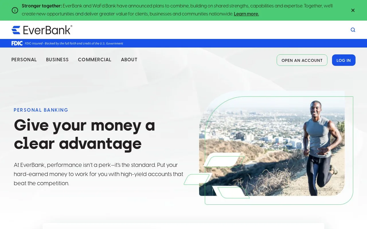 Screenshot of the EverBank homepage