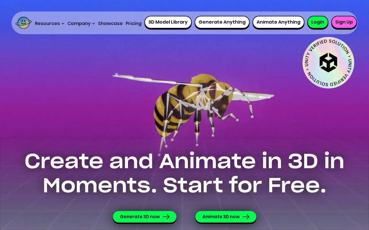 Screenshot of the Everything Universe homepage