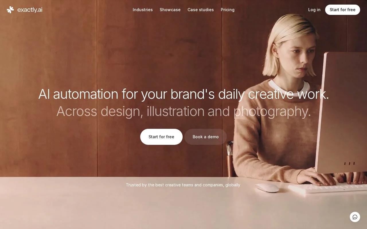 Screenshot of the exactly.ai homepage