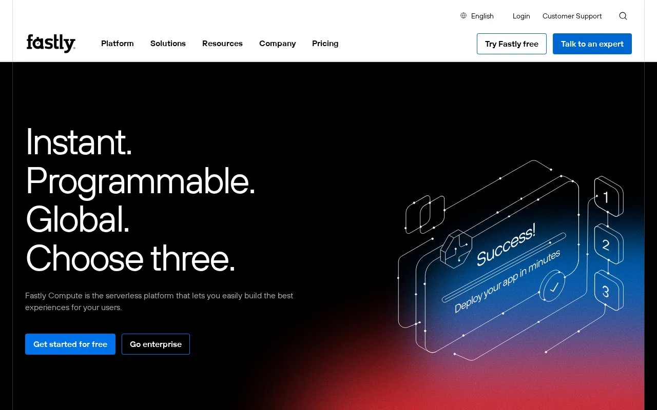 Screenshot of the Fastly Compute homepage