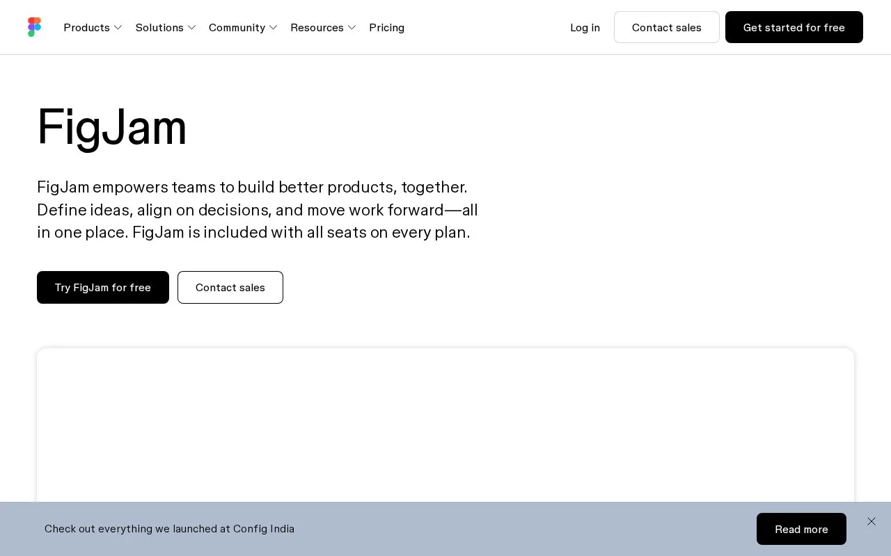 Screenshot of the FigJam homepage