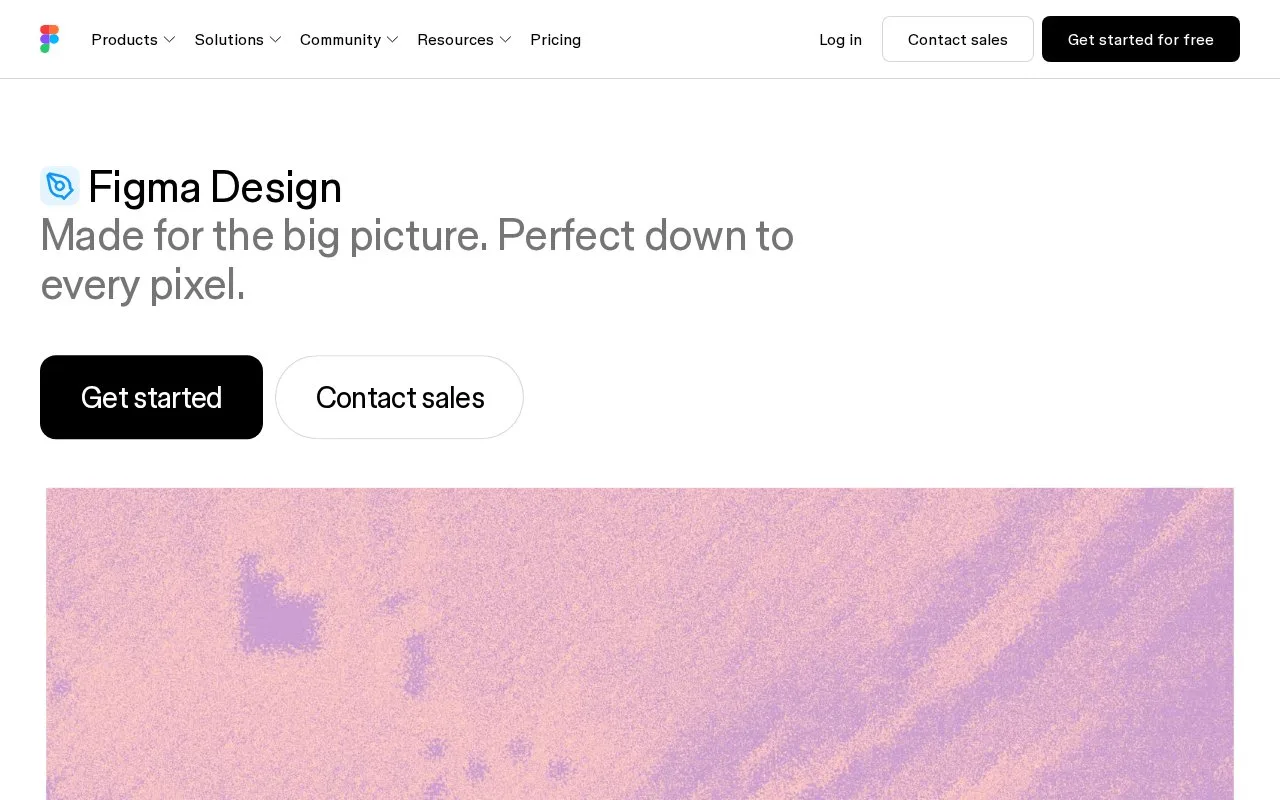 Screenshot of the Figma Design homepage