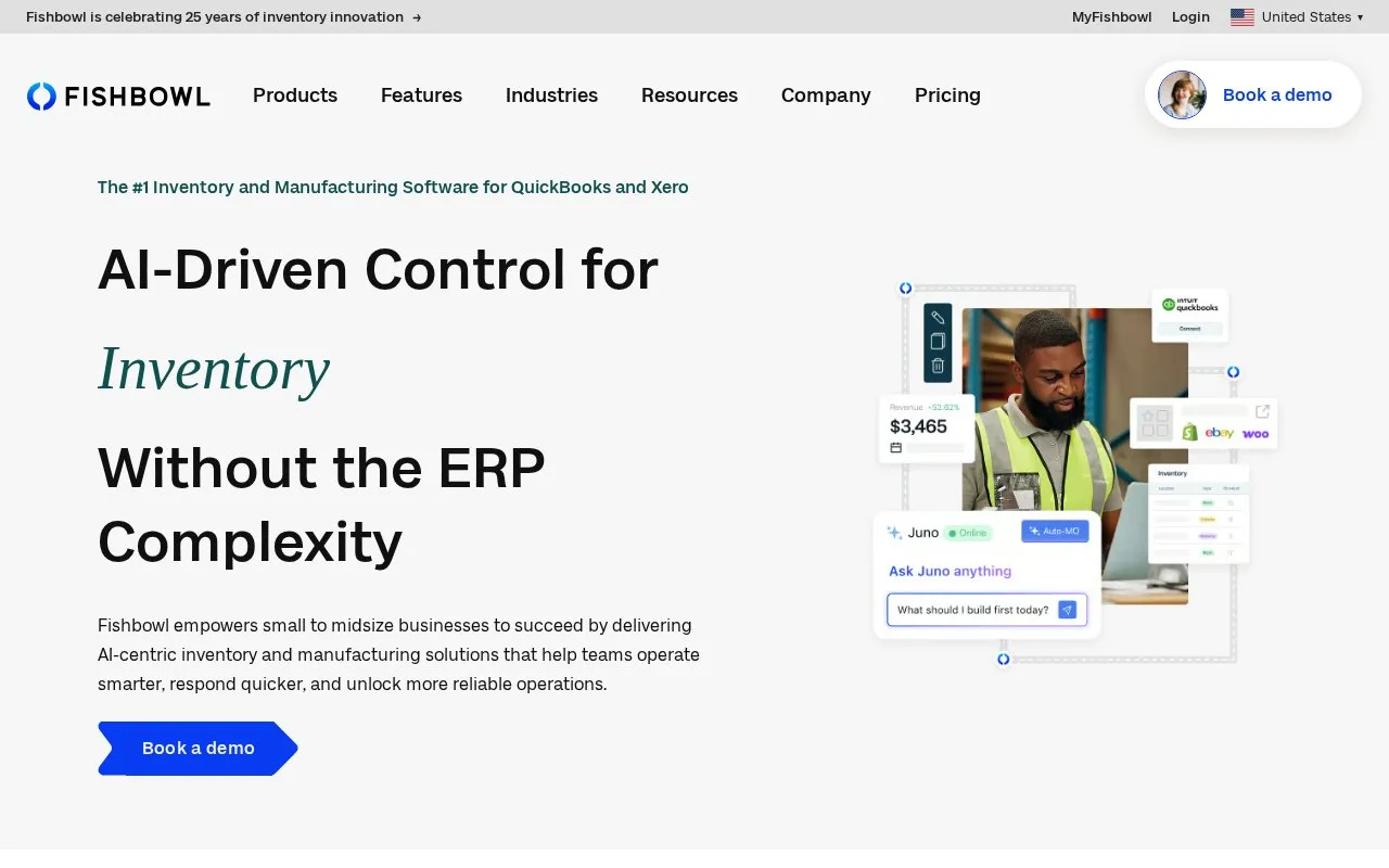 Screenshot of the Fishbowl homepage