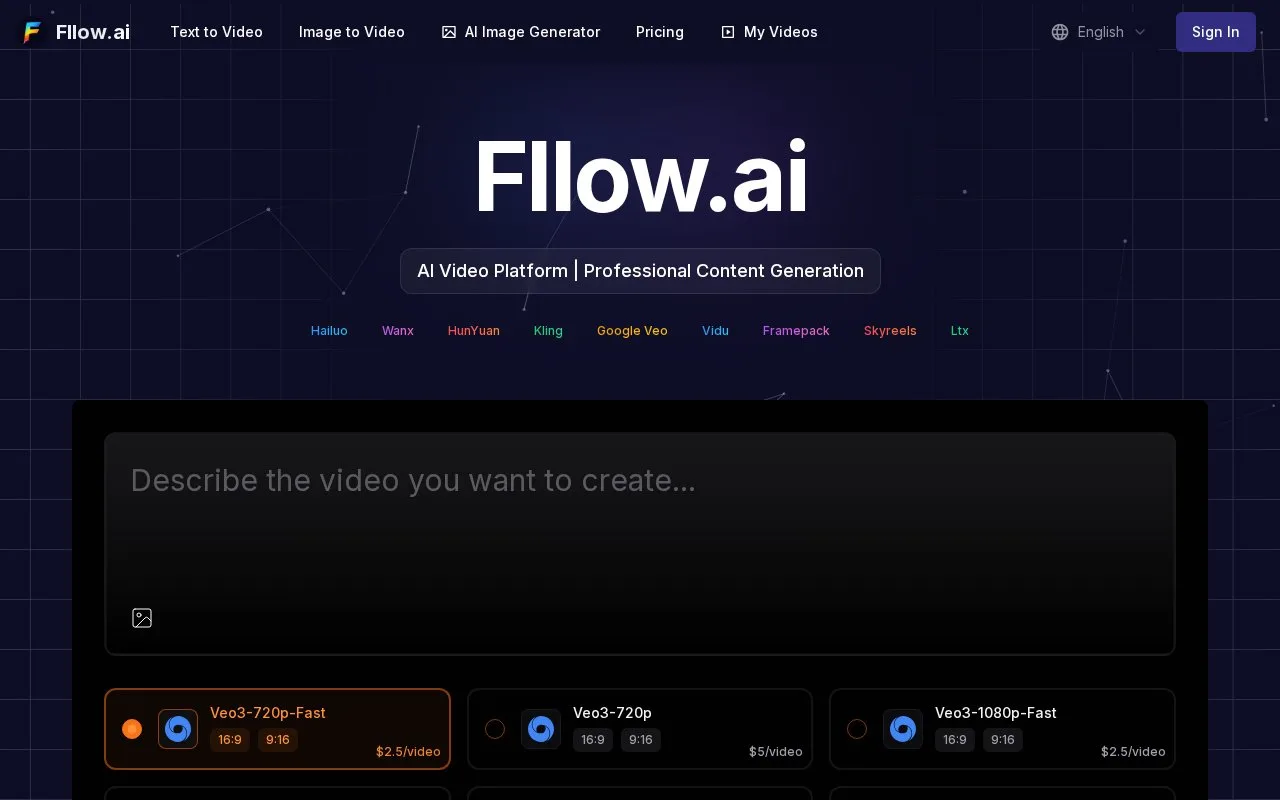 Screenshot of the Fllow.ai homepage