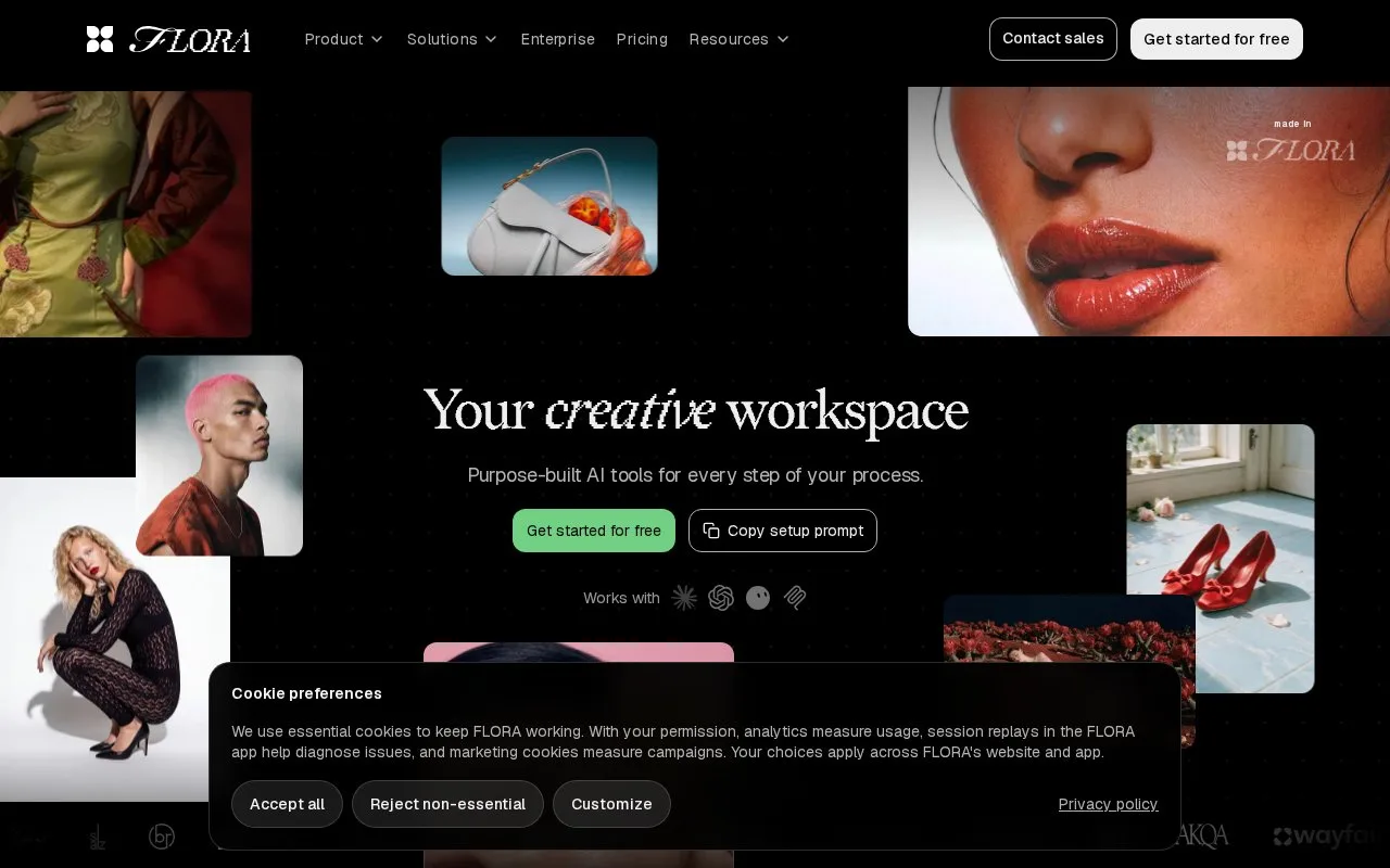 Screenshot of the FLORA homepage