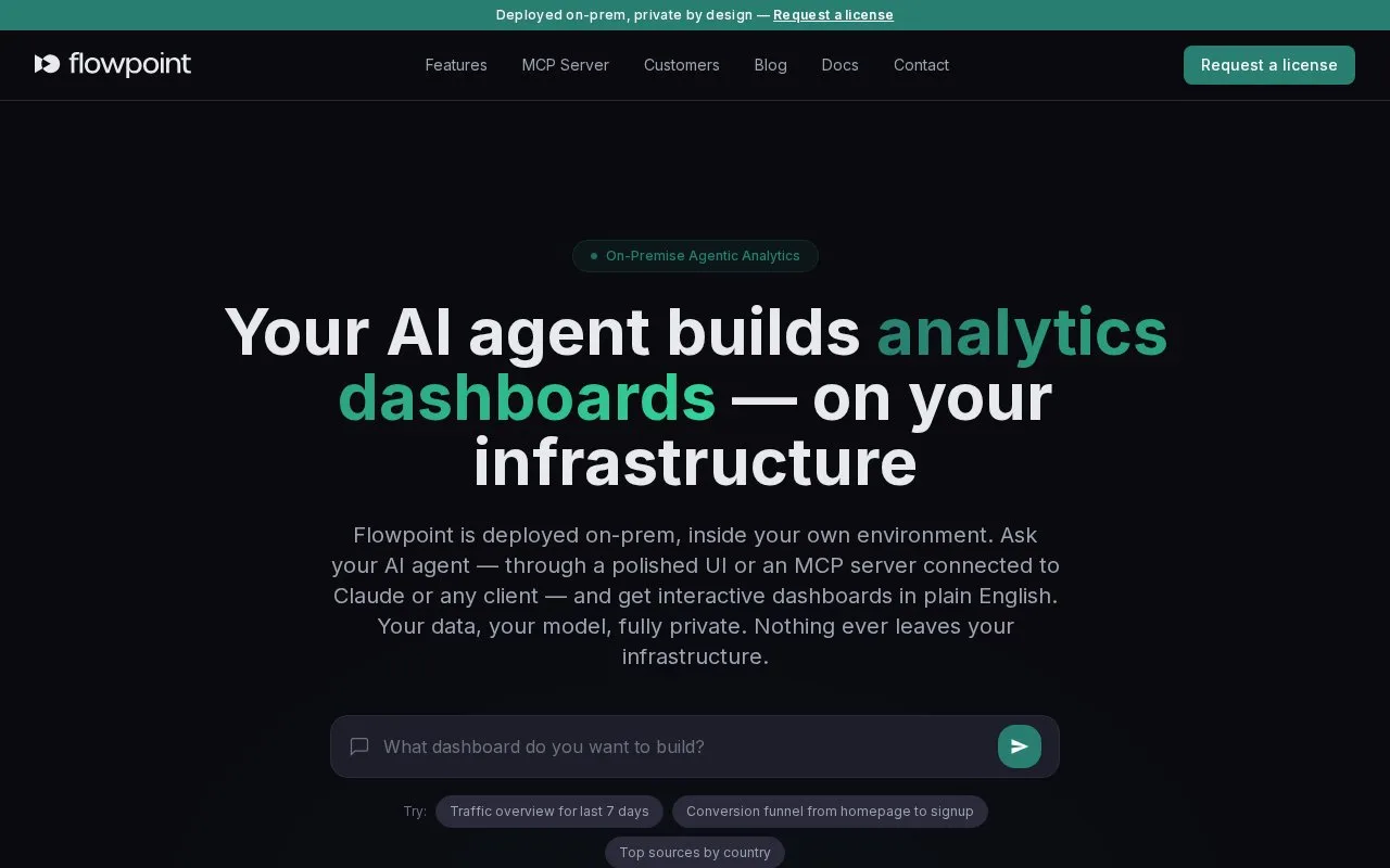 Screenshot of the Flowpoint homepage