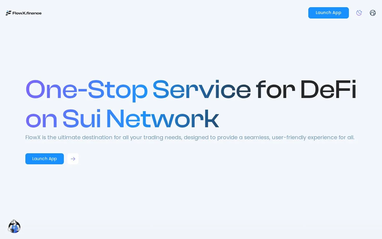 Screenshot of the FlowX homepage