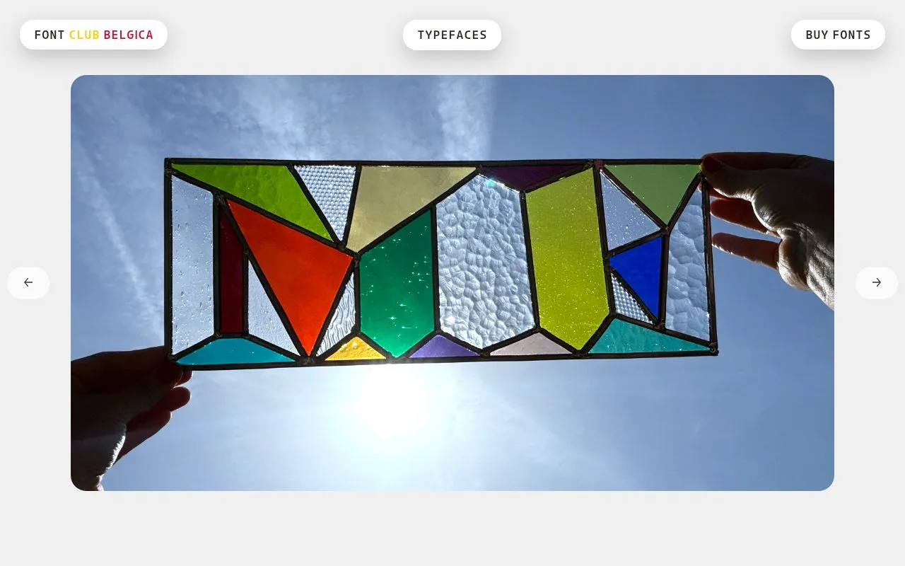 Screenshot of the Font Club Belgica homepage