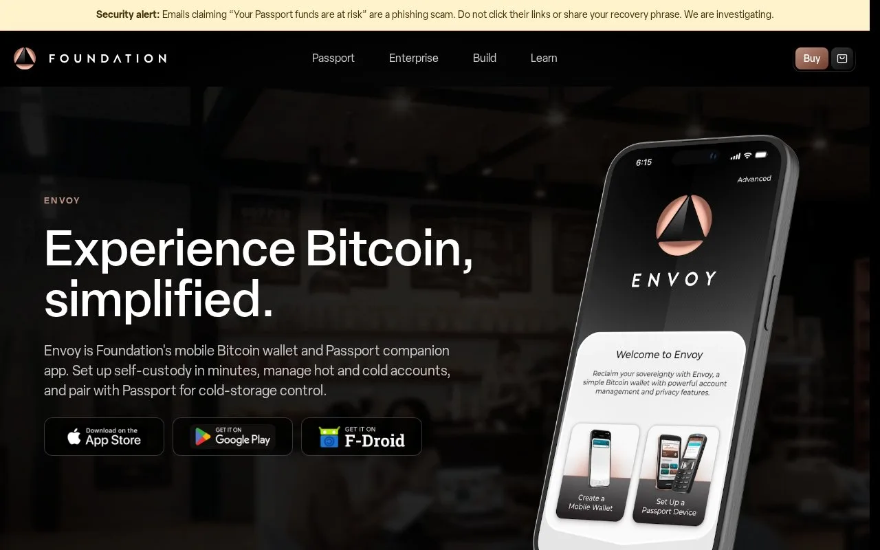 Screenshot of the Envoy homepage