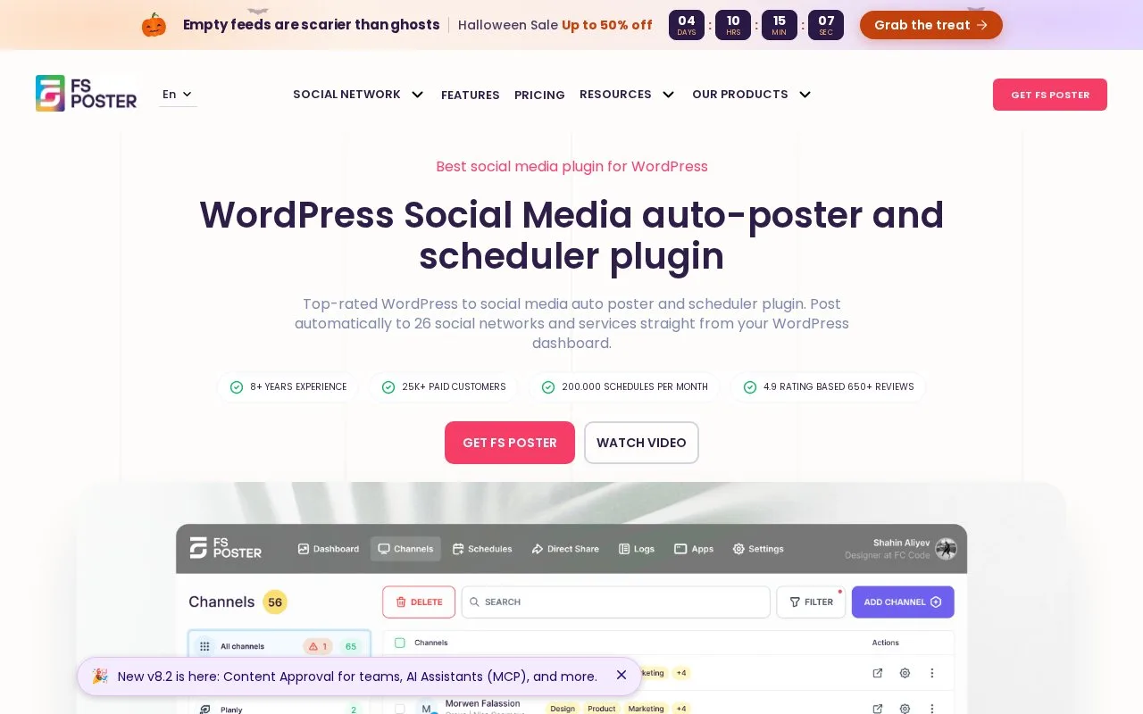 Screenshot of the FS Poster homepage