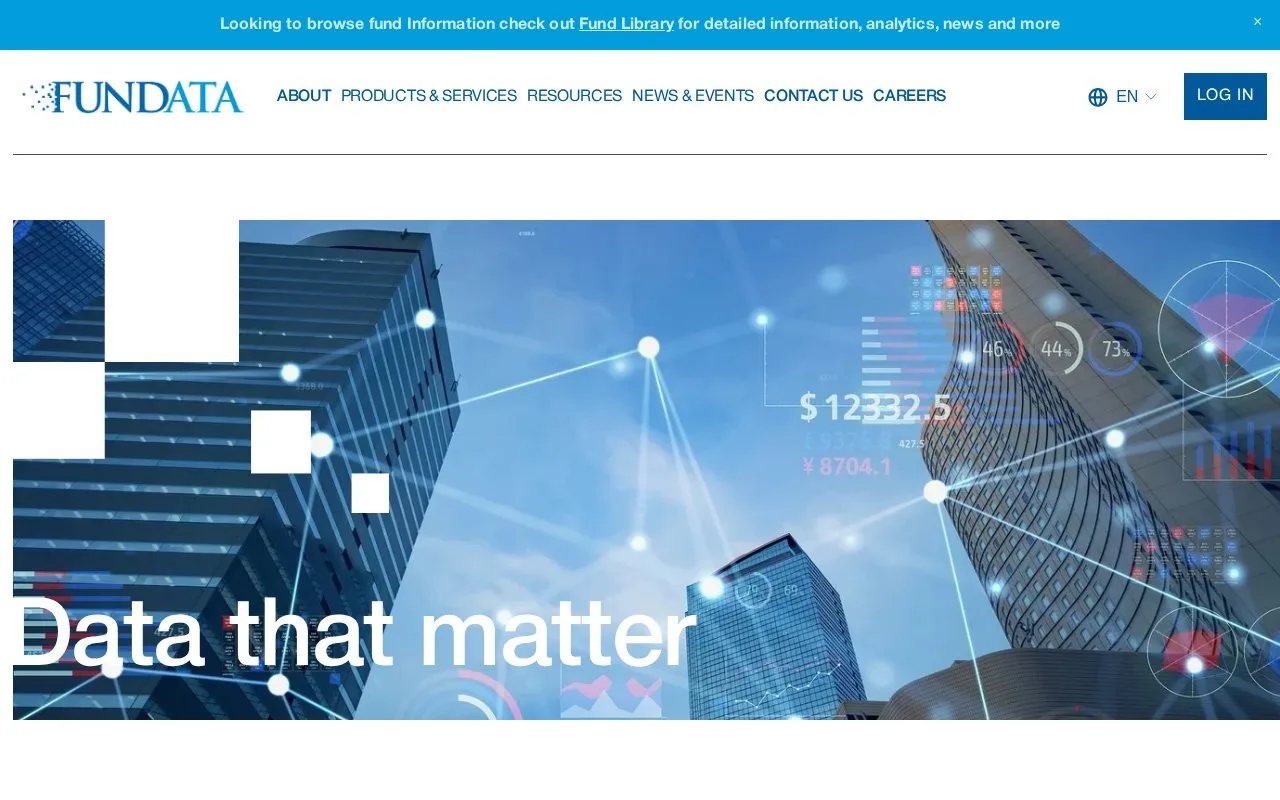 Screenshot of the Fundata Data Feeds homepage