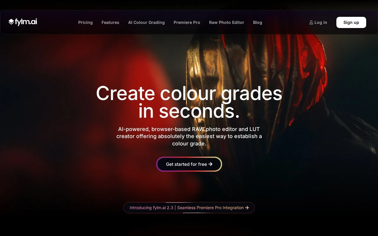 Screenshot of the fylm.ai homepage