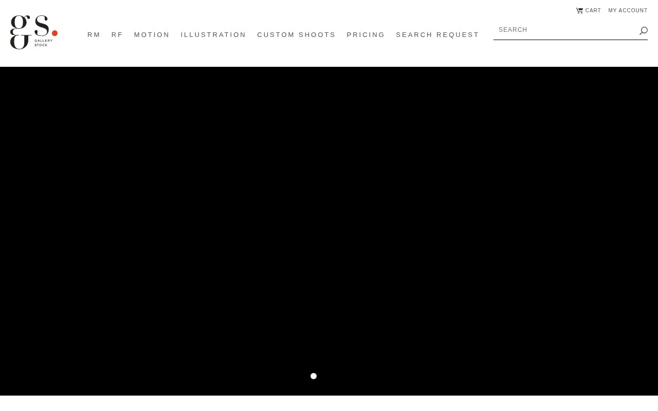 Screenshot of the Gallery Stock homepage