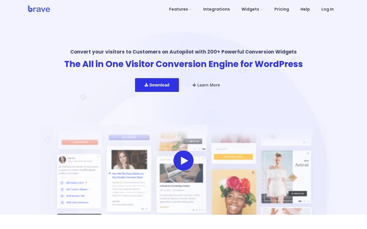 Screenshot of the Brave homepage
