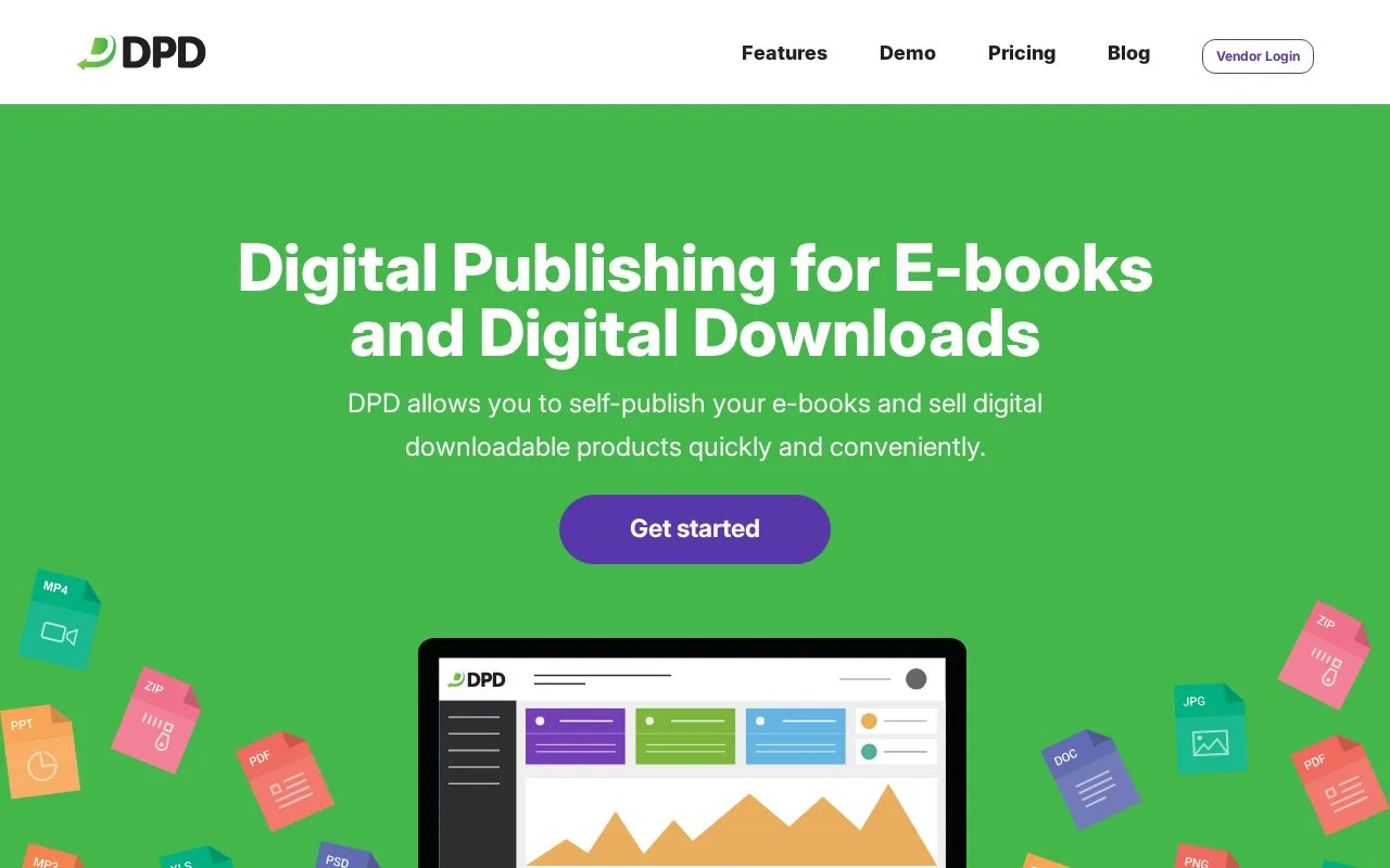 Screenshot of the DPD homepage