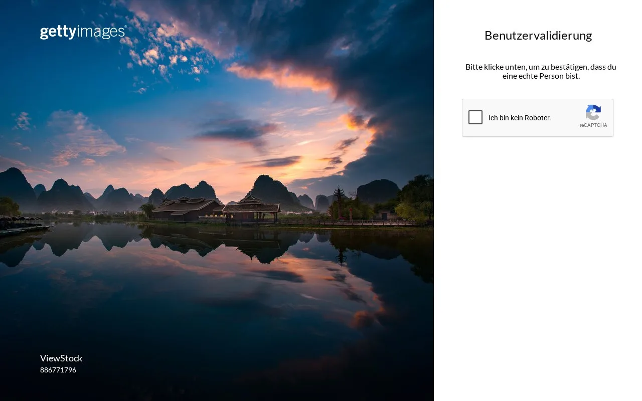Screenshot of the Getty Images homepage