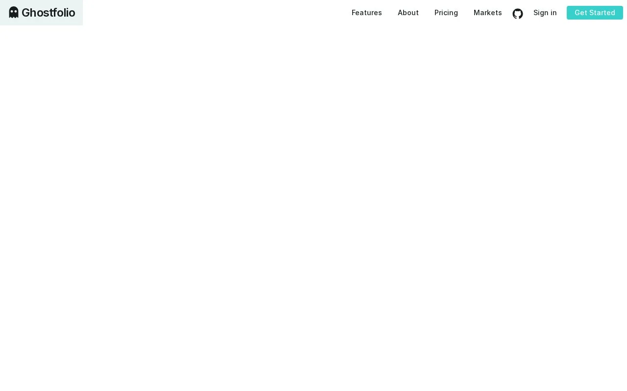 Screenshot of the Ghostfolio homepage