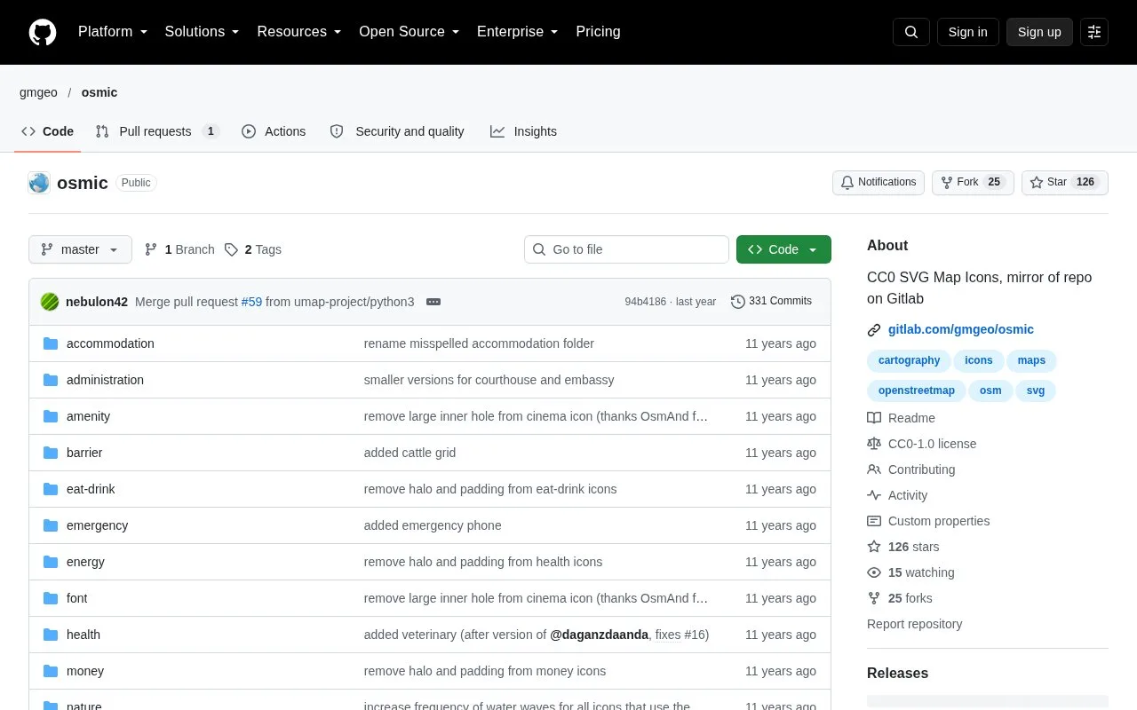 Screenshot of the Osmic homepage