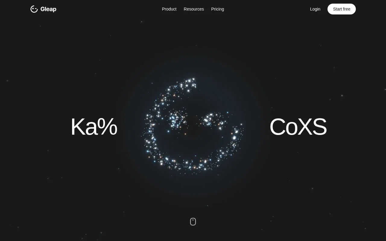 Screenshot of the Gleap homepage