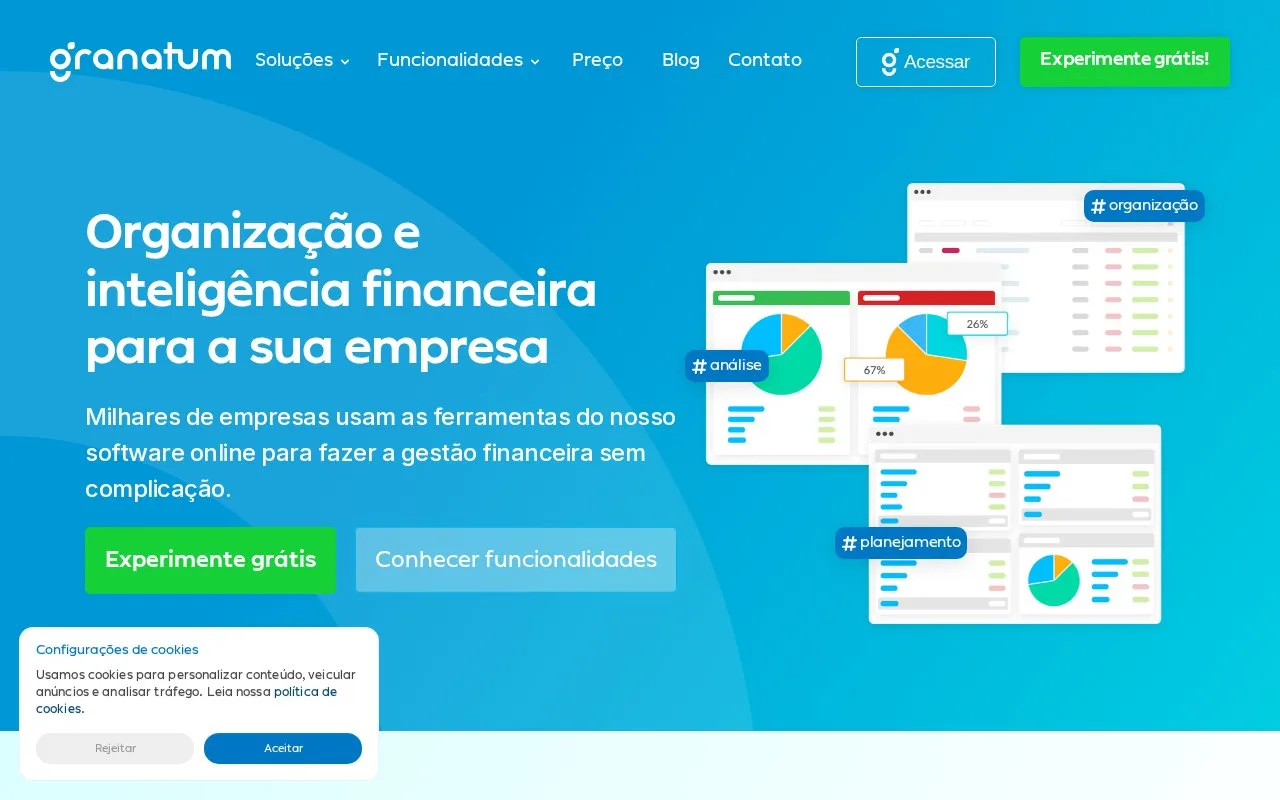 Screenshot of the Granatum homepage